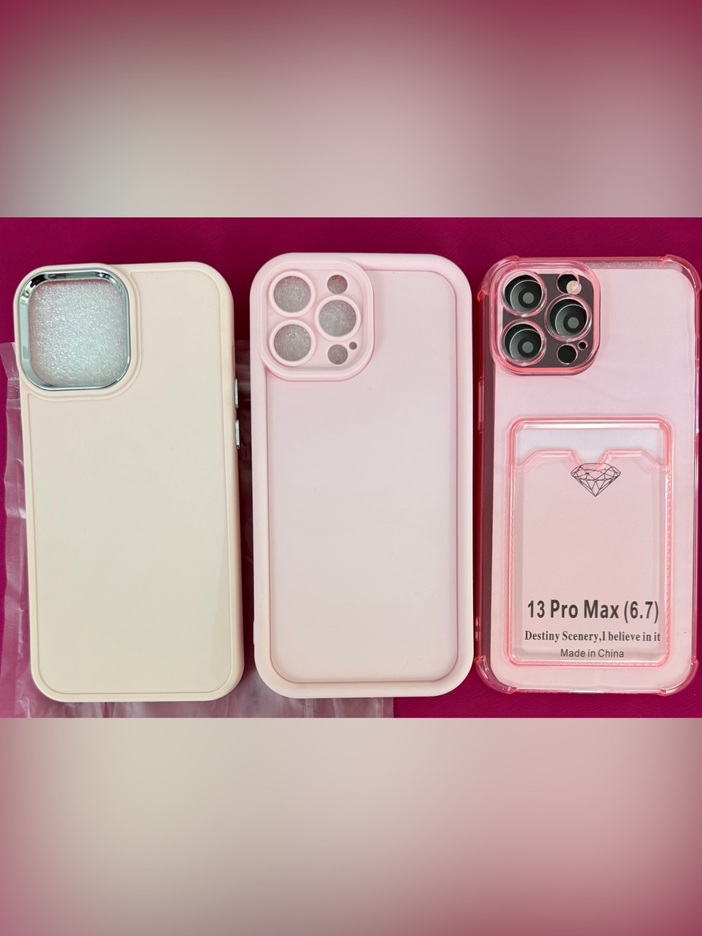 Amazon Pink iPhone 13 Pro Max (6.7) Protective Cases - Set of 3 - Picture 3 of 6